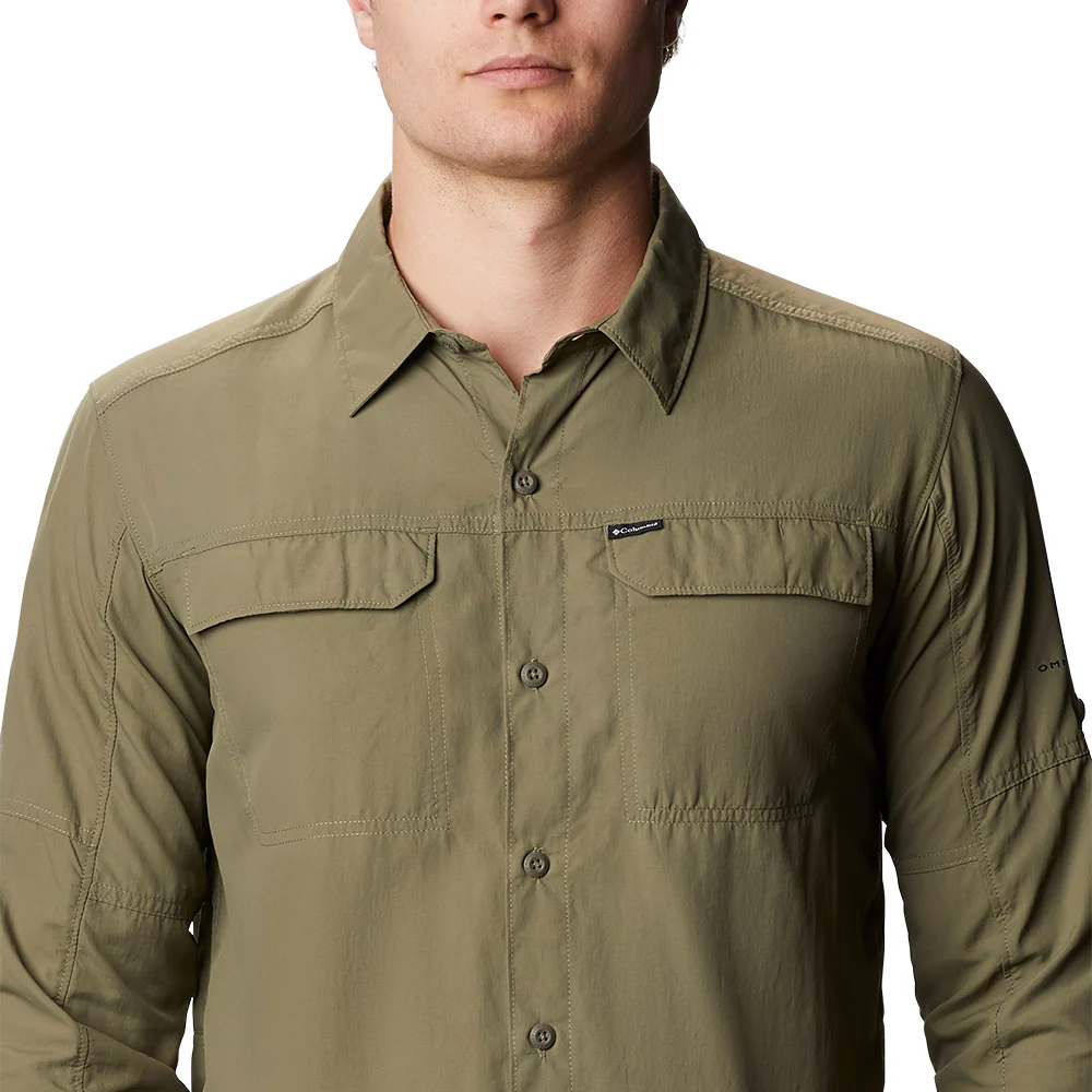 Мужская рубашка Columbia Silver Ridge 2.0 Long Sleeve Hiking — цвет зеленый, размер 2XL (американский размер)