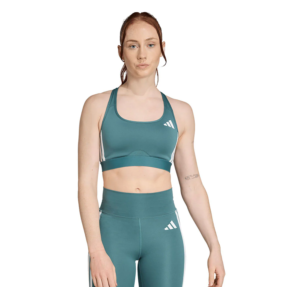 ADIDAS Powerreact Train Medium-Support 3-Stripes Women's Sports Bra