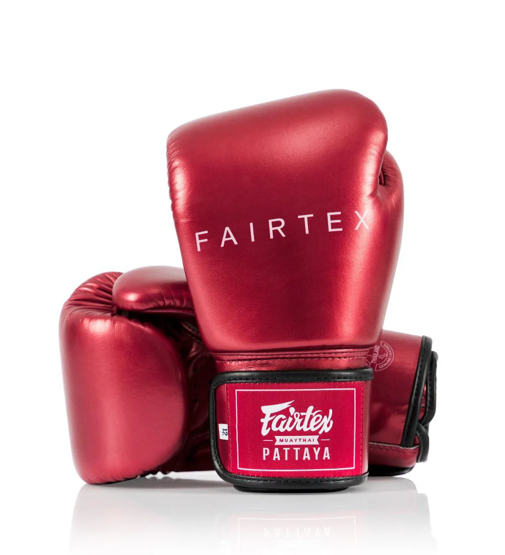 "Metallic" Boxing Gloves - Red - Red - 10 oz