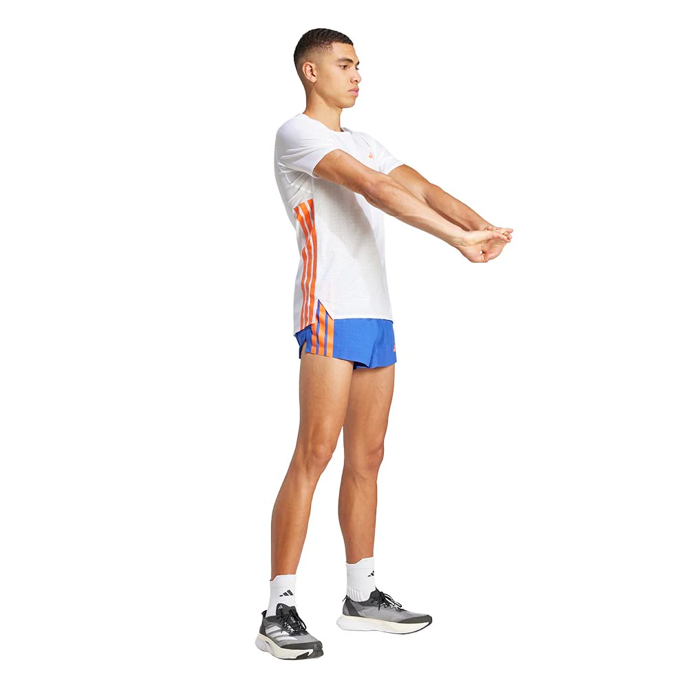 Мужская беговая футболка Adidas Adizero — цвет белый, размер 2XL (азиатский размер)