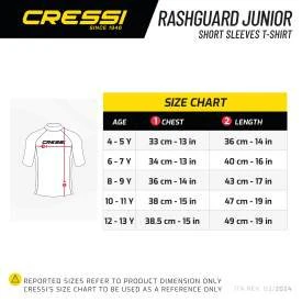 CRESSI Rash Guard Jr Short Sleeve Blue - Blue - Y 10