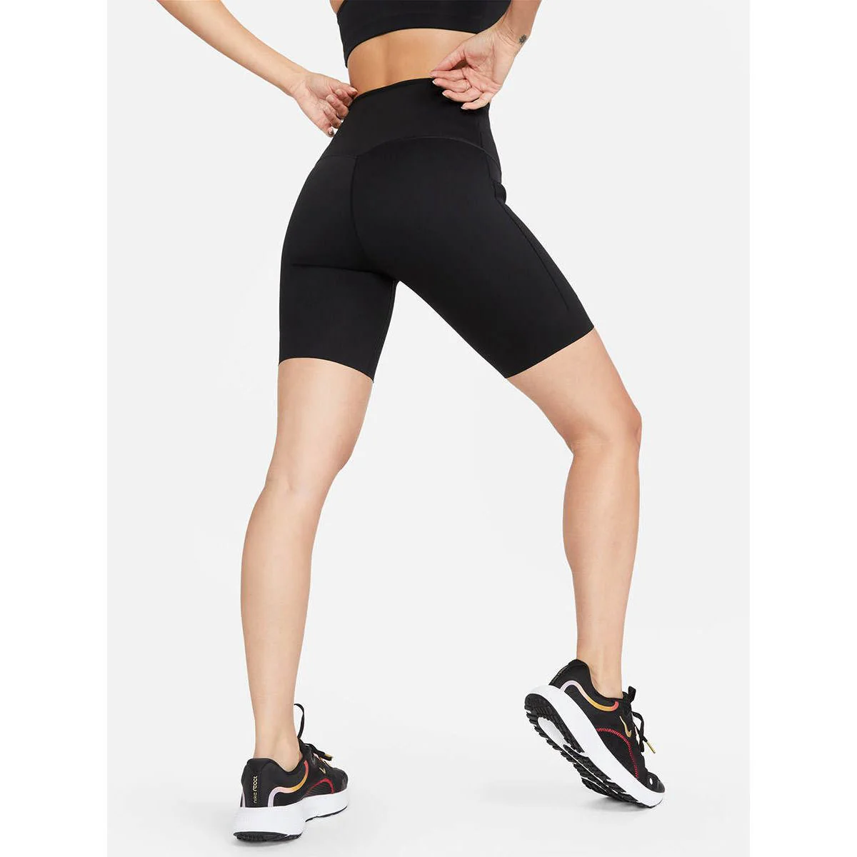 NIKE Go Firm-Support High-Waisted 8" Women's Biker Shorts - Black - L (US SIZE)