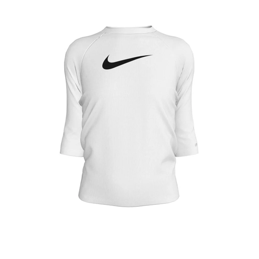 Nike Short-Sleeve Hydroguard Girls Rashguard — цвет белый, размер L (американский размер)