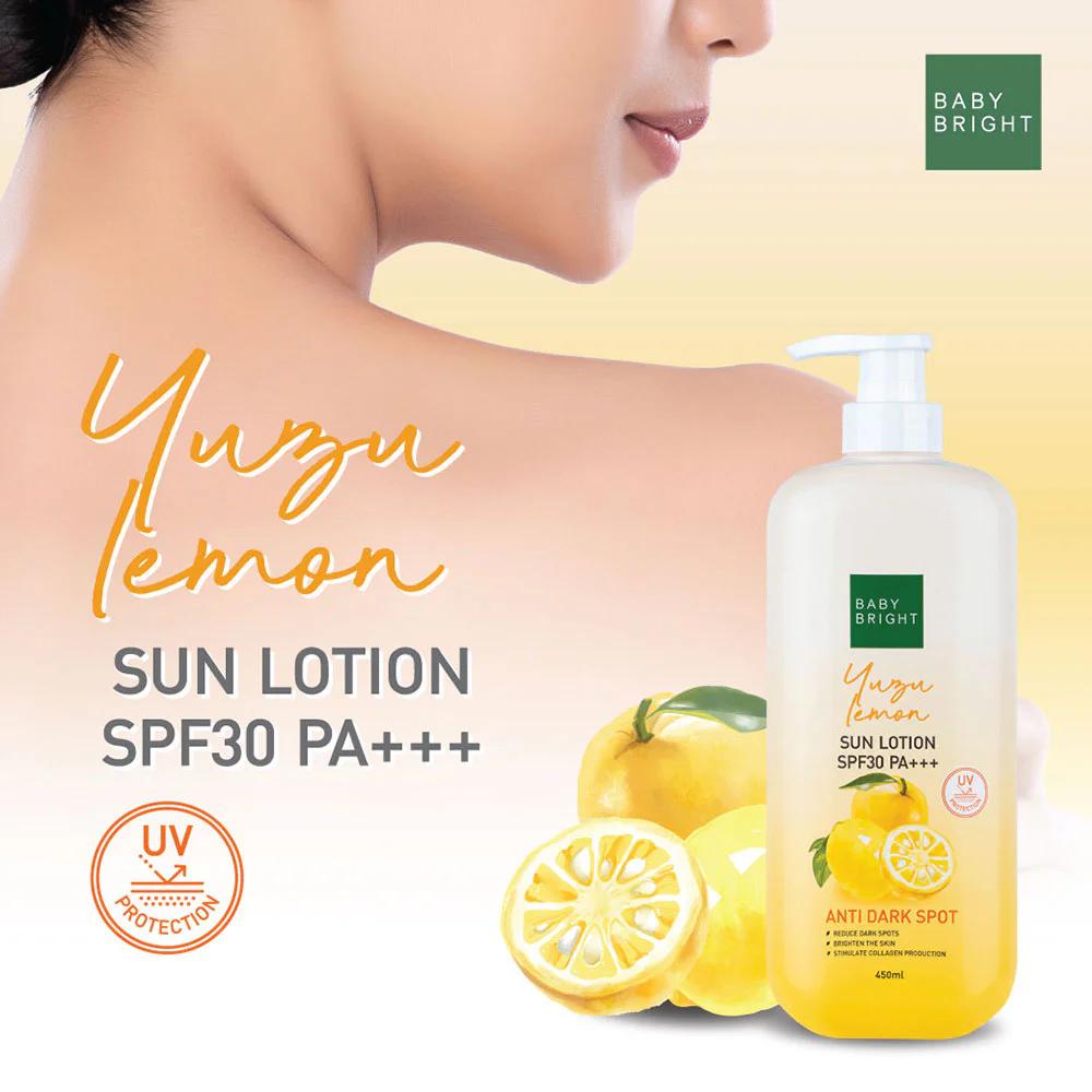 Солнцезащитное средство детские придающий сияние Yuzu Lemon Sun Lotion 30 PA+++ 450 мл