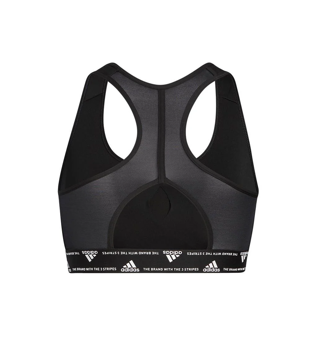 ADIDAS Powerreact Training Medium-Support Women's Sports Bra - Black - 2XS D-DD