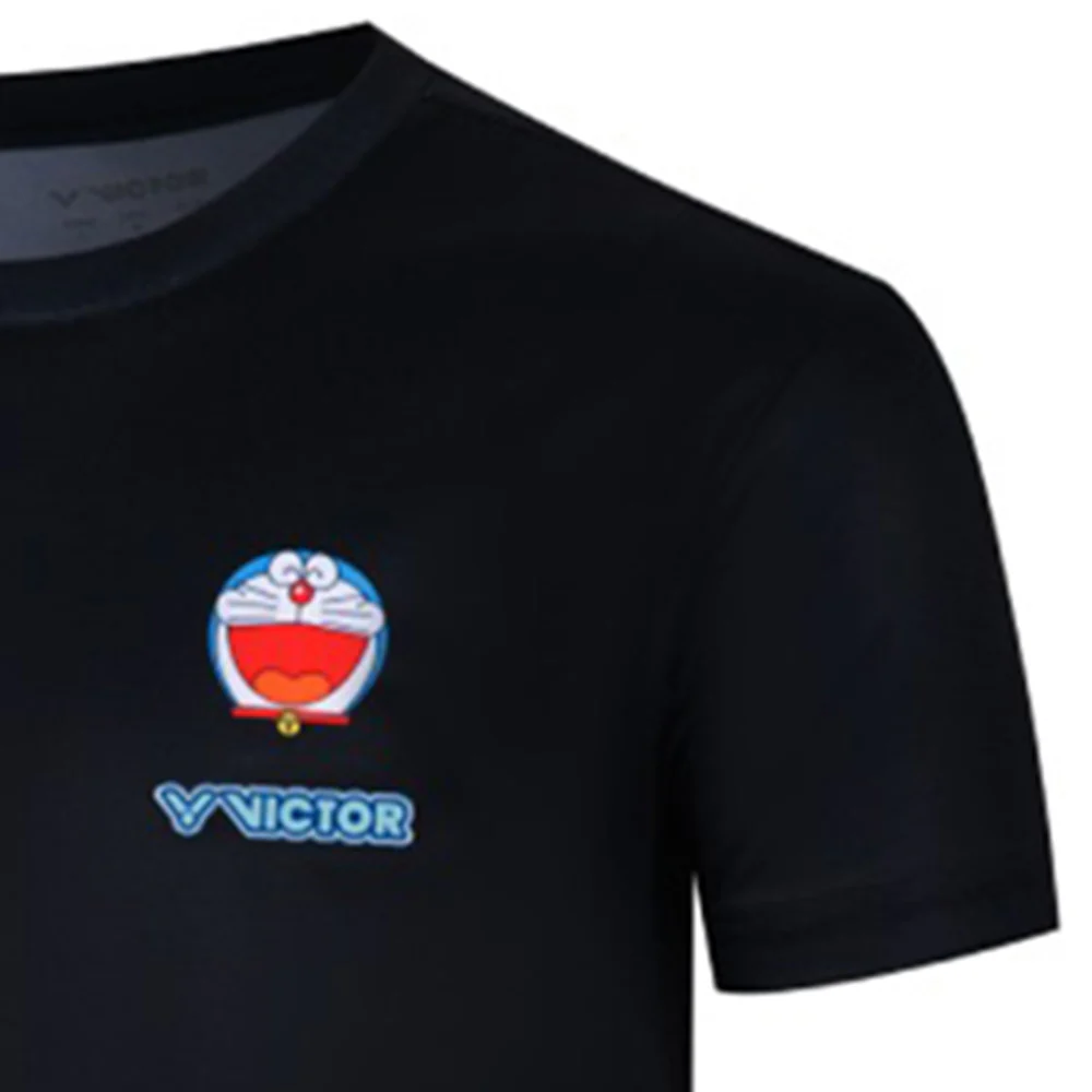 VICTOR X Doraemon Unisex Badminton T-Shirt - Black - 2XL