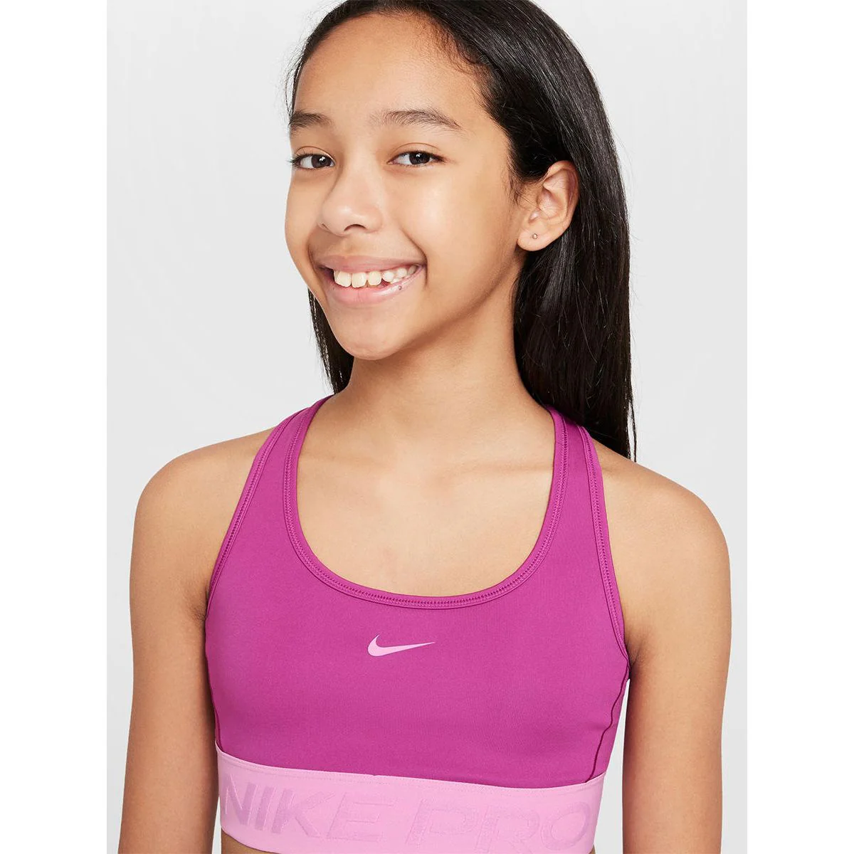 NIKE Pro Swoosh Girls Sports Bra - Purple - L (US SIZE)