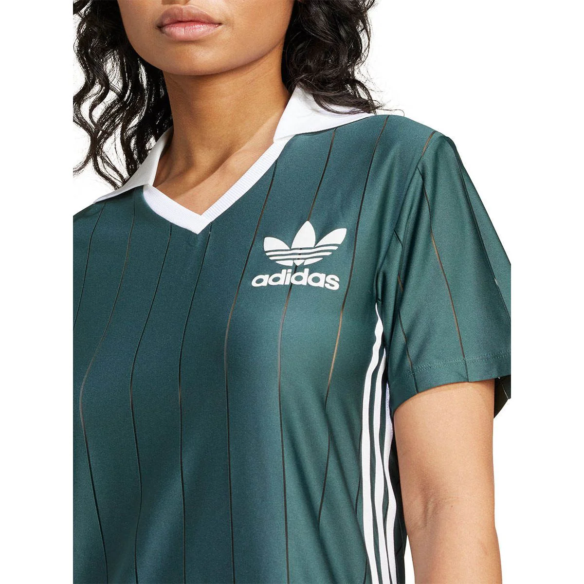 Adidas Originals Adicolor 3-Stripes Pinstripe Women's Dress — цвет зеленый, размер L (азиатский размер)