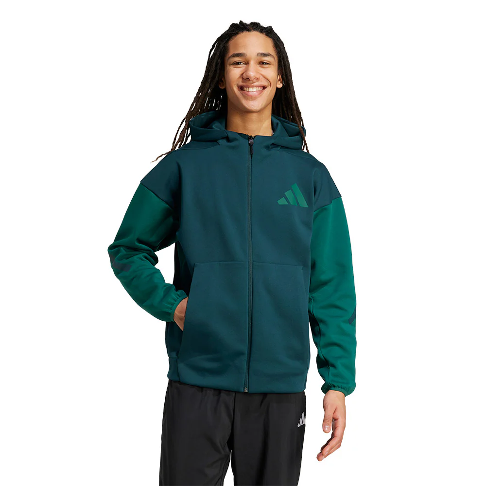 ADIDAS Z.N.E. Full-Zip Men's Hoodie - Green - L (ASIAN SIZE)