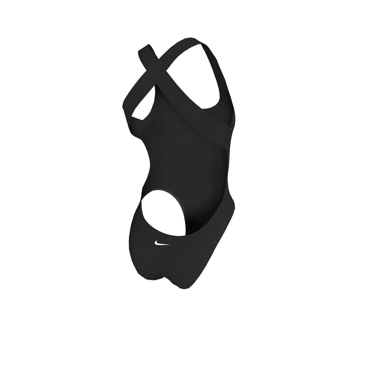 NIKE Multi Logo Crossback One Piece Women's Swimsuit - Black - L (US SIZE)