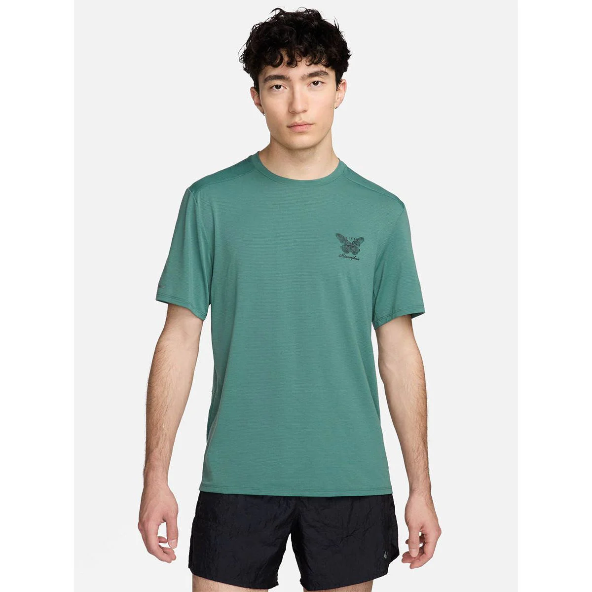 NIKE Rise 365 Running Division Men's Running T-Shirt - Green - L (ASIAN SIZE)