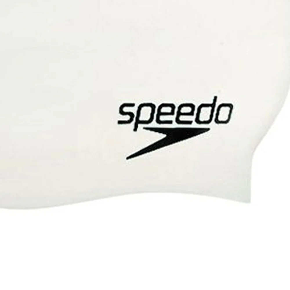 Кепка унисекс Speedo Plain Flat Silicone Swim — цвет белый, размер единый размер