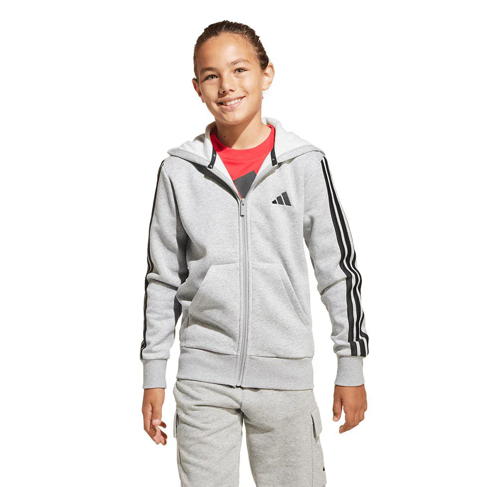 ADIDAS Essentials Full-Zip Kids Hoodie - Grey - 128 CM