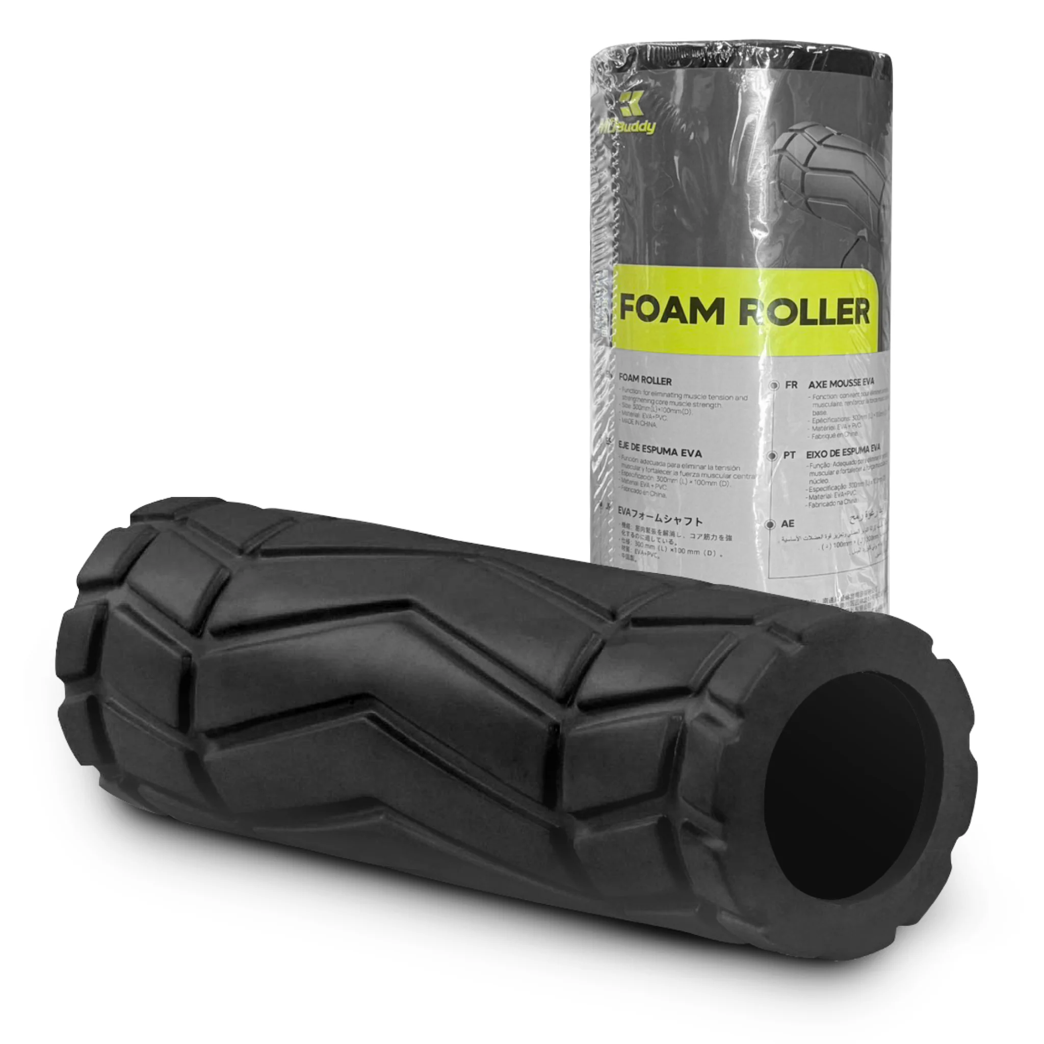 MDBuddy โฟมโรลเลอร์ 30 x 10cm EVA+PVC (MDF019) - Black - ONE SIZE