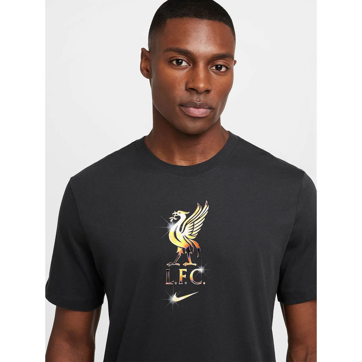 NIKE Liverpool FC Men's Football T-Shirt - Black - 2XL (US SIZE)