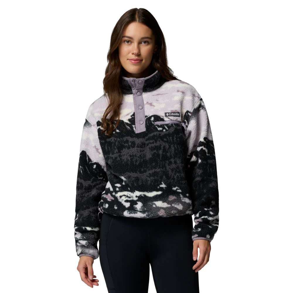 COLUMBIA Helvetia™ II Printed Cropped Half Snap Women's Sweatshirt - Black - 2XL (US SIZE)