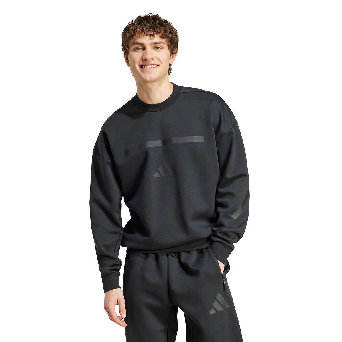 ADIDAS Z.N.E. Men's Sweatshirt - Black - L (ASIAN SIZE)