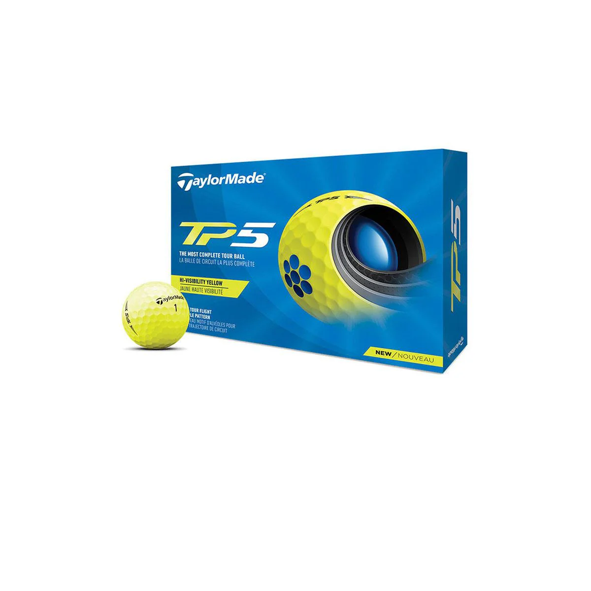 TAYLORMADE TM21 TP5 Golf Balls (12 Balls Pack) - Yellow - ONE SIZE