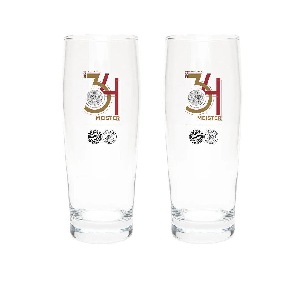 FC BAYERN MUNCHEN Bundesliga Winners 2024/25 Pint Glass - Clear - ONE SIZE