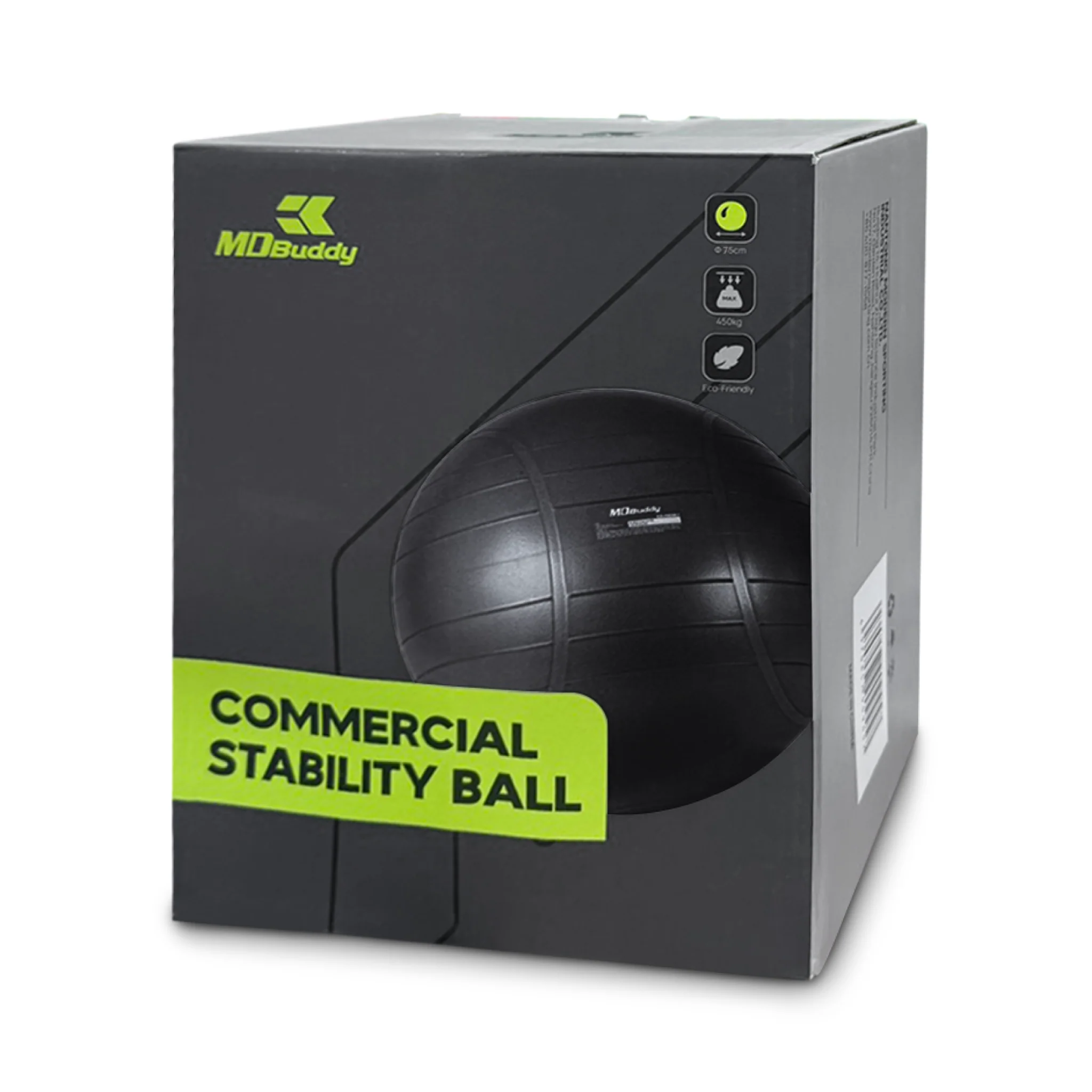 MDBuddy ลูกบอล Commercial Gym Ball ขนาด 75CM (MD1281-75MM) - Black - ONE SIZE