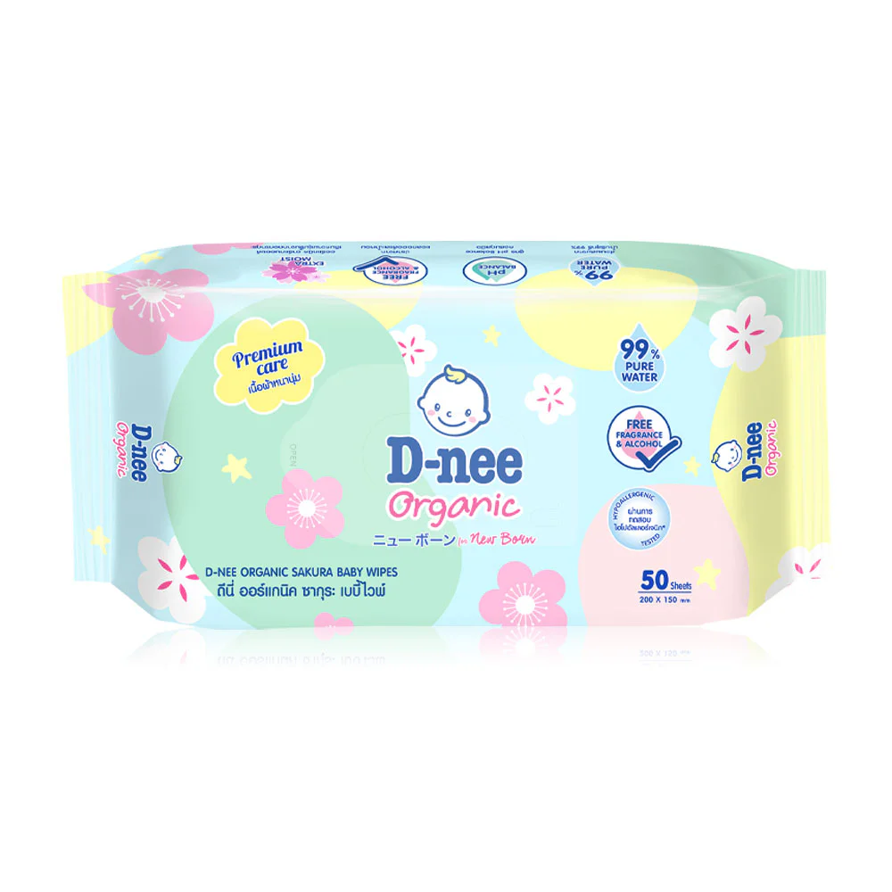 D-nee Organic Sakura детские Wipes 50 листов