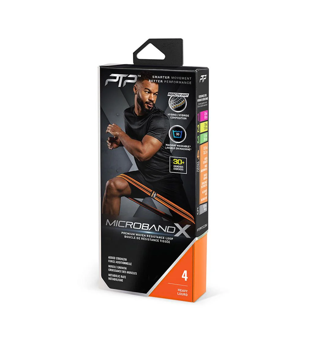 PTP Microband X4 Stripe Heavy Resistance Band - Orange - ONE SIZE