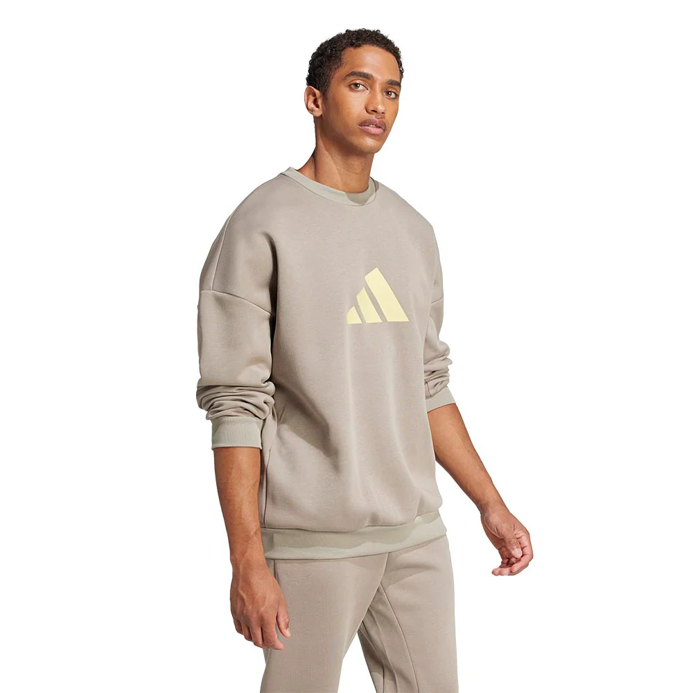 ADIDAS Future Icons 3 Bar Logo Men's Sweatshirt - Beige - 2XL (ASIAN SIZE)