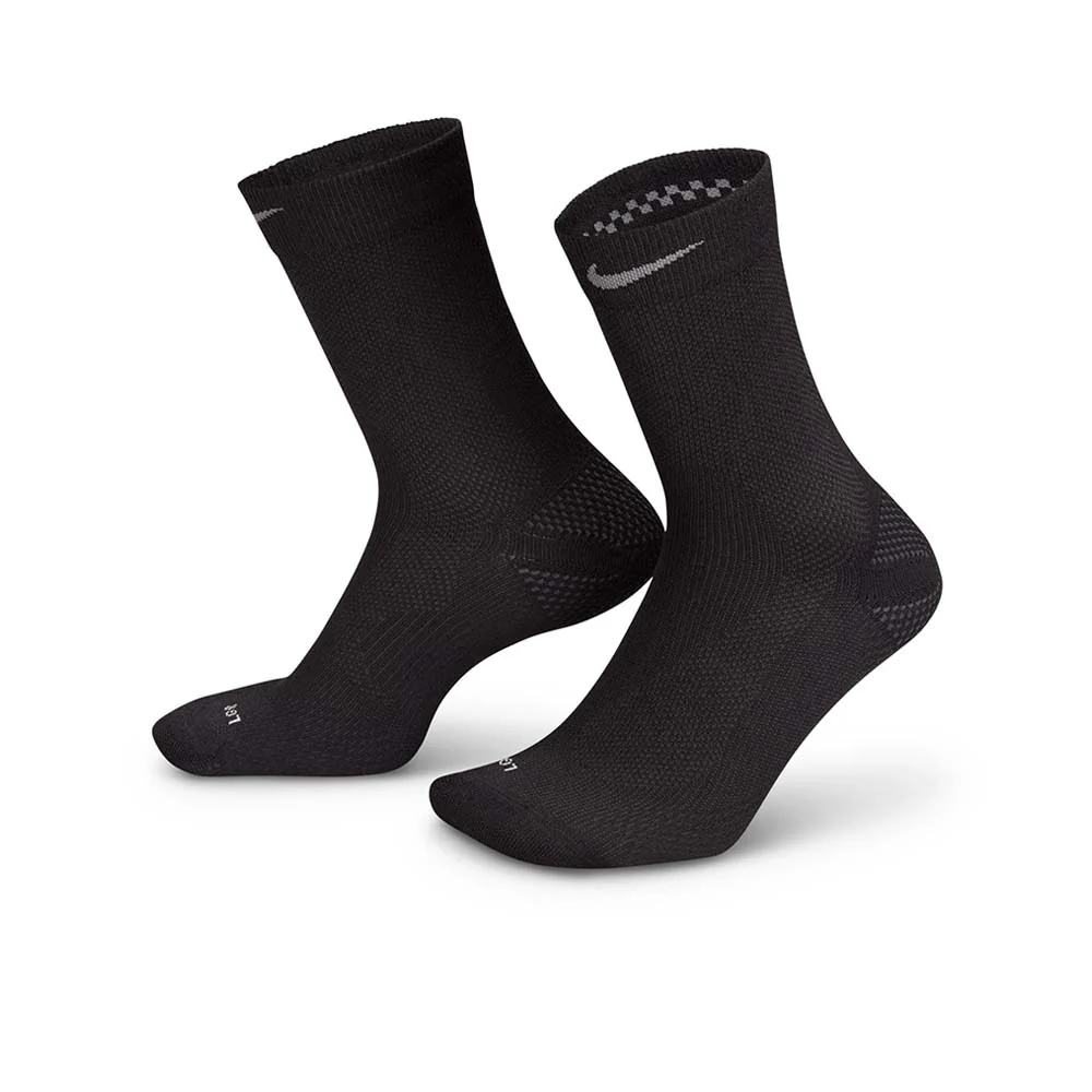 NIKE Running Lightweight Crew Unisex Socks (1 Pair) - Black - L (US SIZE)