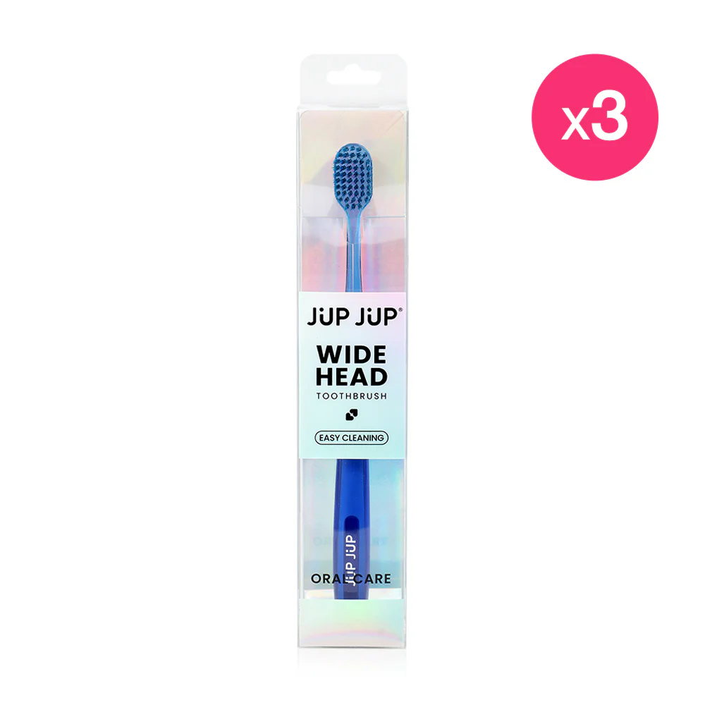 Jup Jup Wide Head Toothbrush — Blue 3pcs, 3pcs