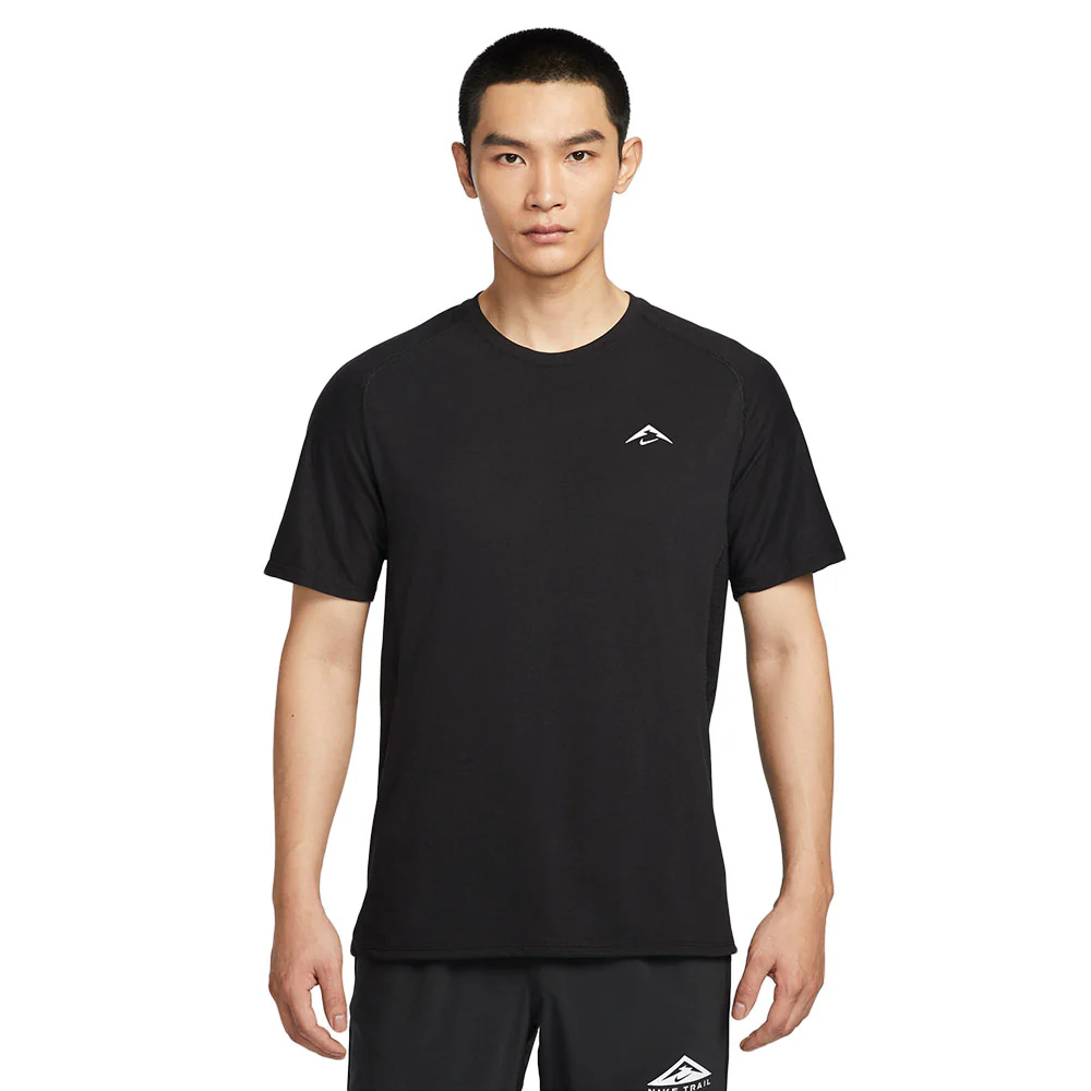 NIKE Trail Solar Chase Men's Running T-Shirt - Black - 2XL (US SIZE)