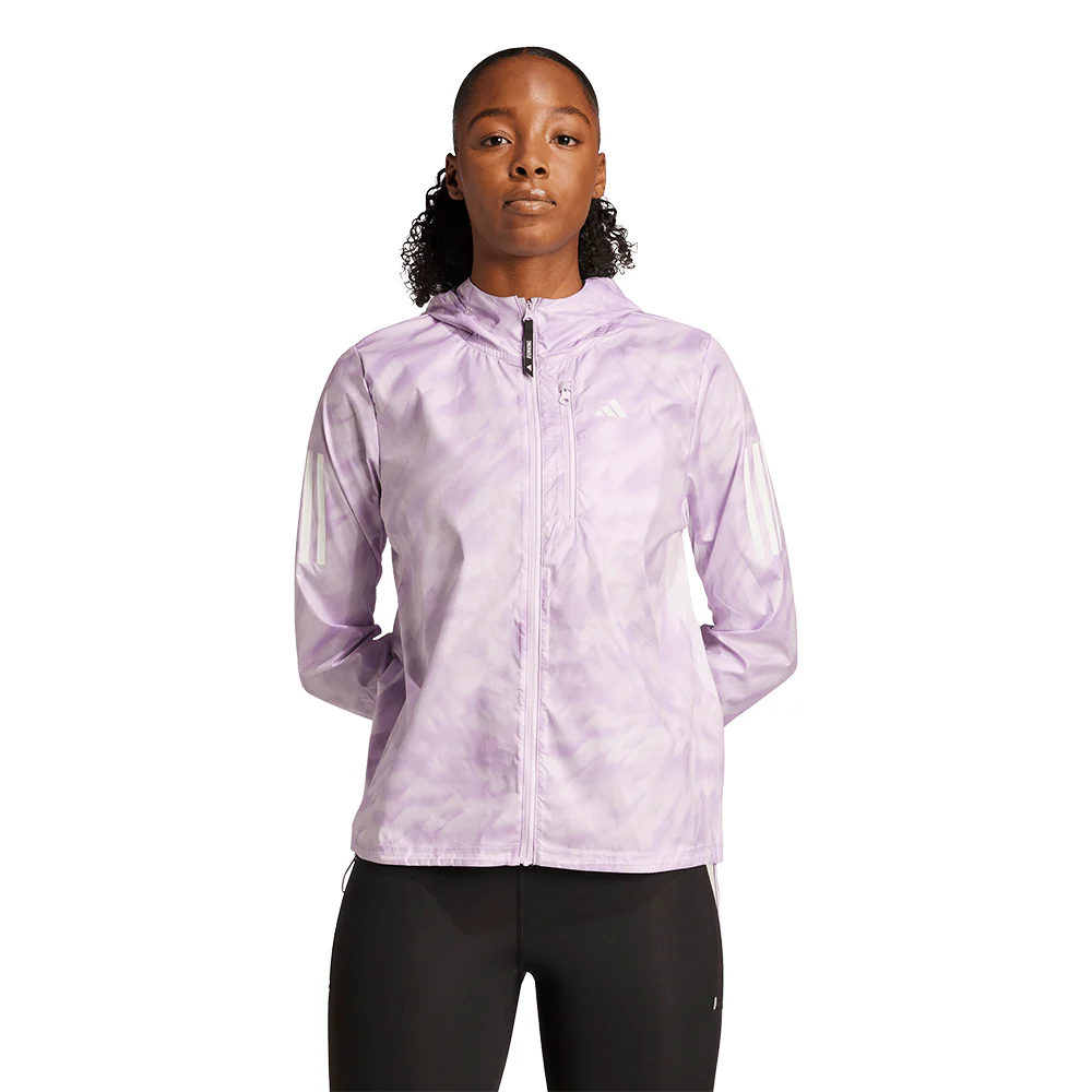 ADIDAS Own The Run Allover Print Women's Training Jacket - Purple - 2XL (ASIAN SIZE)