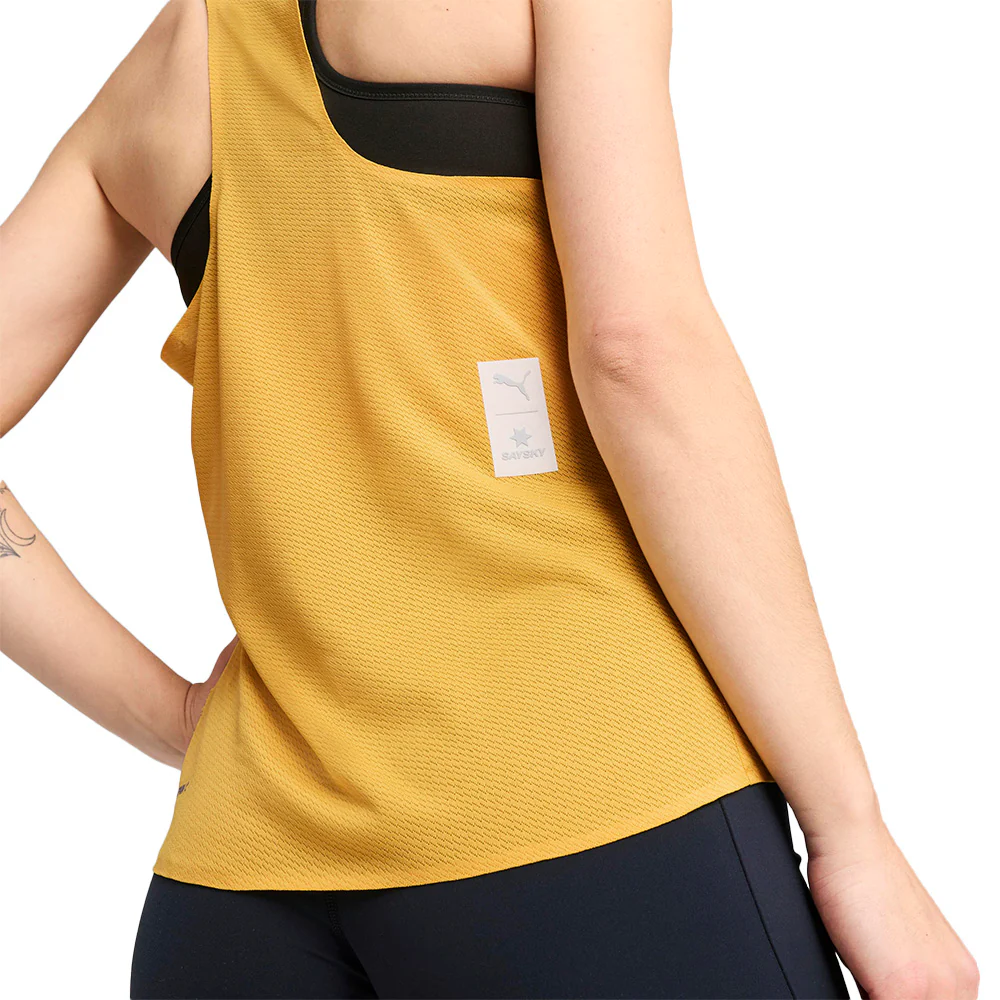 PUMA x SAYSKY Women's Running Tank - Yellow - L (UK SIZE)