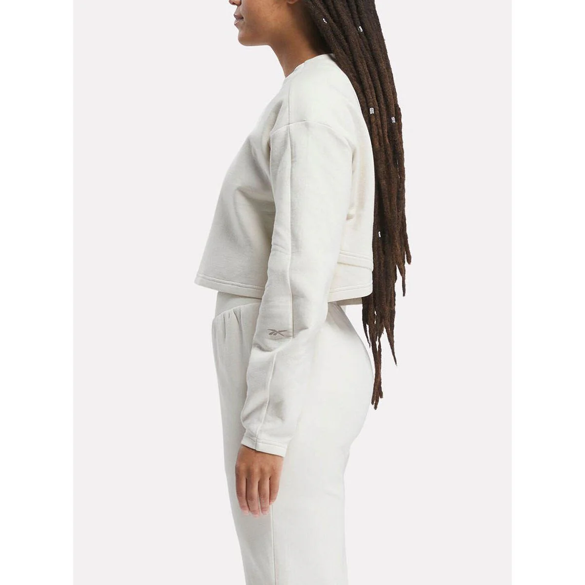 REEBOK Active Collective DREAMBLEND Mid-Layer Women's Sweatshirt - Cream - L (US SIZE)