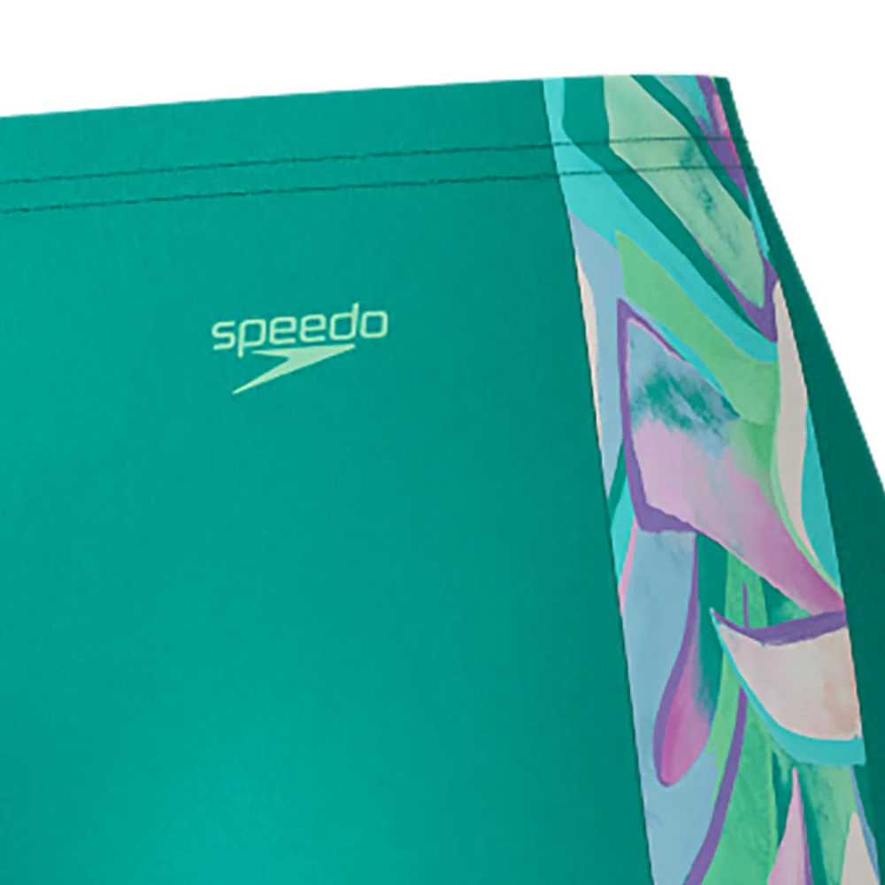 SPEEDO Printed Panel Girls Swim Pants - Green - 11-12 YEARS