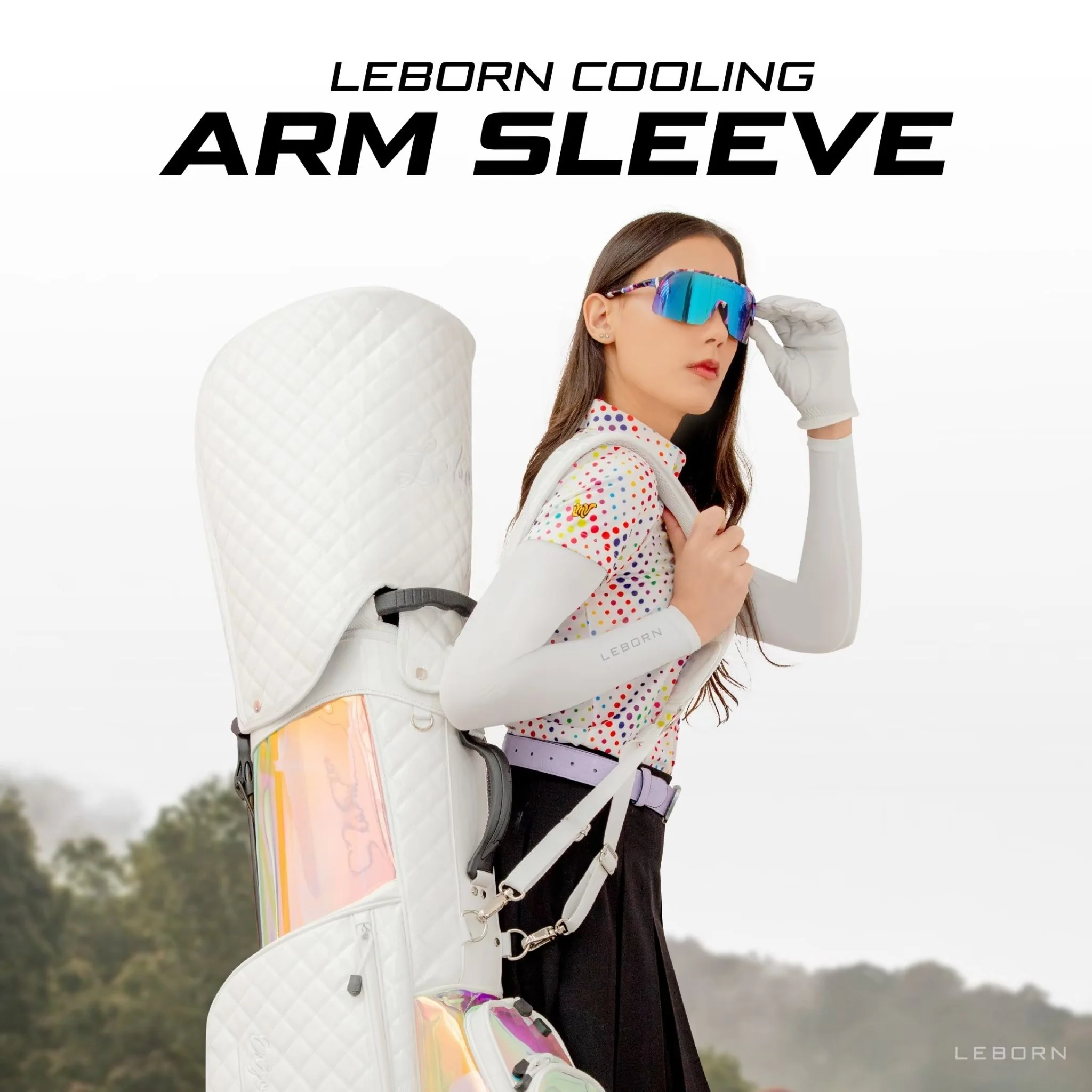 LEBORN Cooling Arm Sleeve ปลอกแขนกันแดด สีขาว - White - L