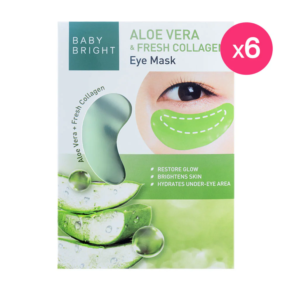 Маска [упаковка 6 шт] детские придающий сияние Aloe Vera & Fresh Collagen Eye 2.5 г
