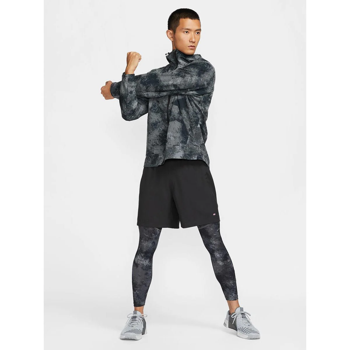 NIKE Pro Camo Men's Compression Pants - Black - L (ASIAN SIZE)