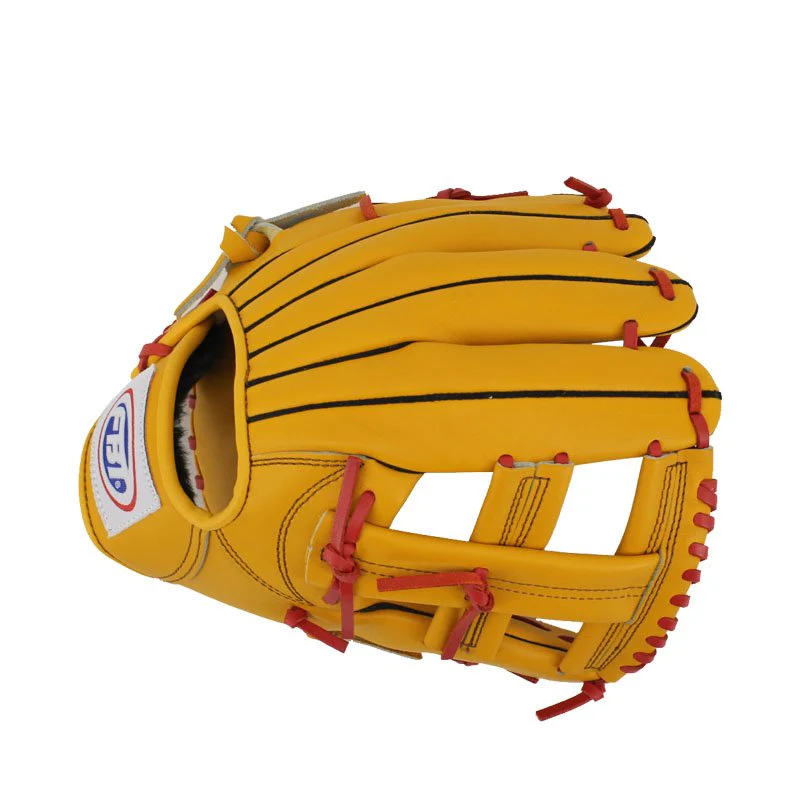FBT Softball Gloves ถุงมือซอฟบอล Cross 11.25 นิ้ว หนังแท้ 74428 - Yellow - One size