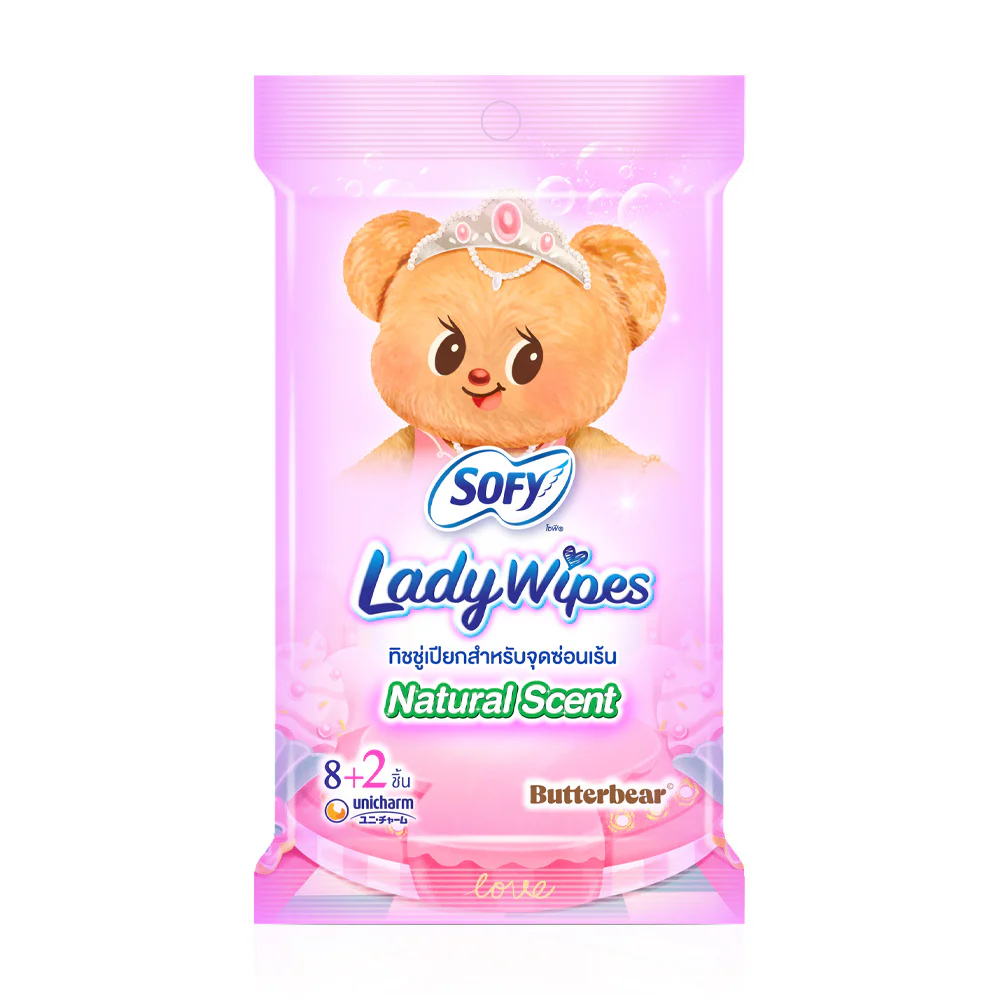 Sofy x Butterbear Lady Wipes Natural Scent 10 листов