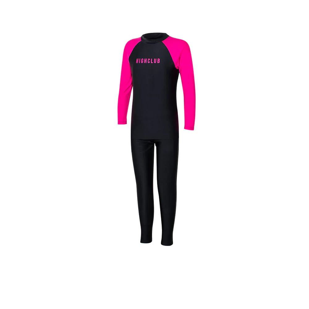 HIGHCLUB UPFK04 Girls Rashguard Set - Black - 10 (ASIAN SIZE)