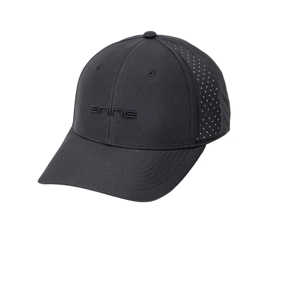 9NINE O1 Black Unisex Golf Cap - Black - ONE SIZE