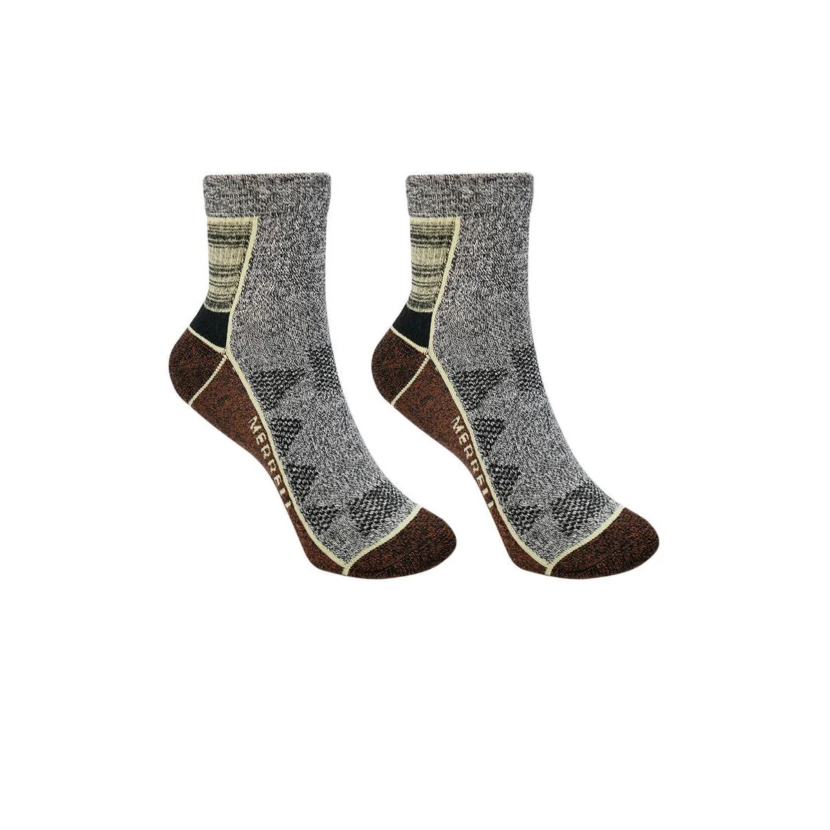 MERRELL Moab Quarter Unisex Hiking Socks - Brown - M/L (US SIZE)