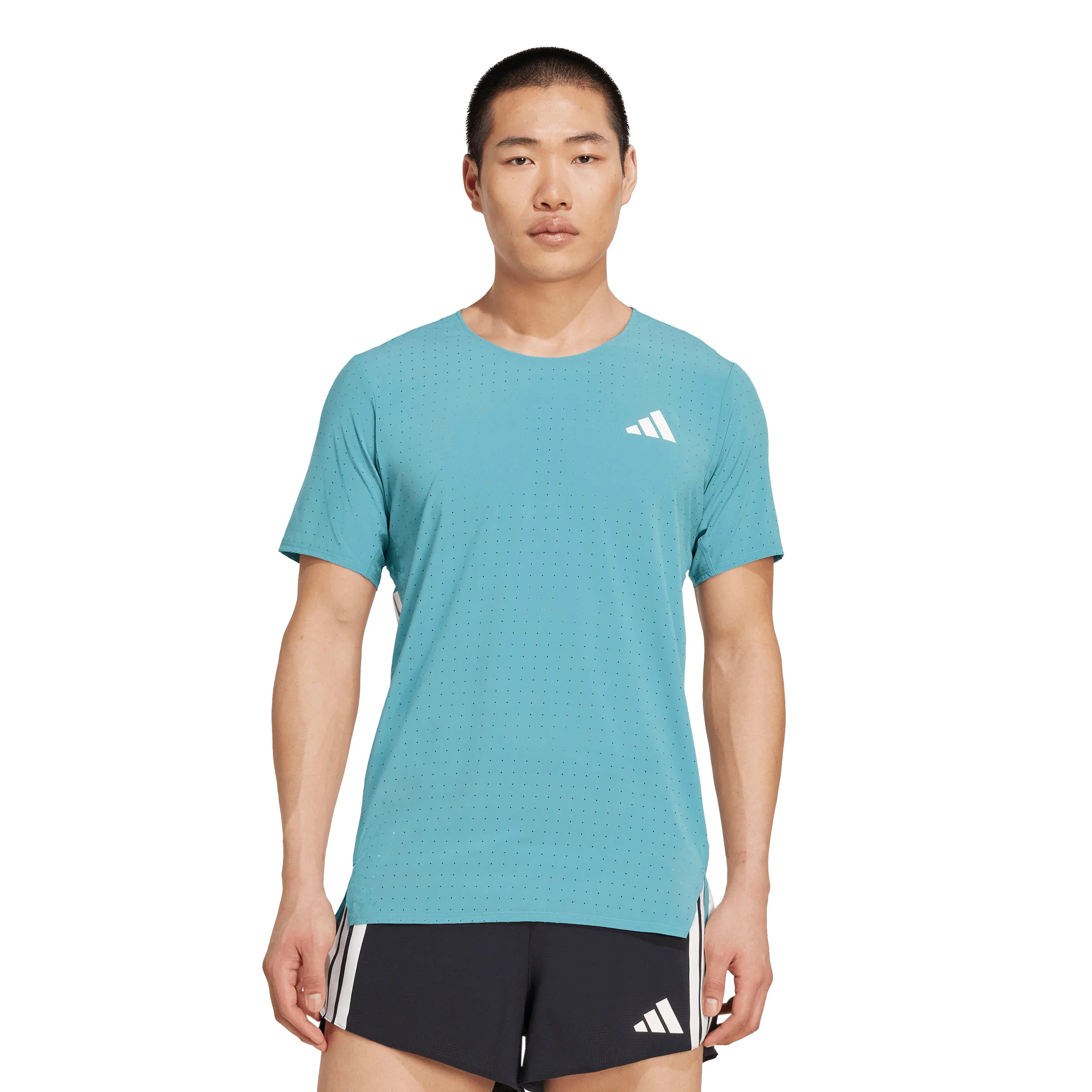 ADIDAS Adizero Men's Running T-Shirt - Green - 2XL (ASIAN SIZE)