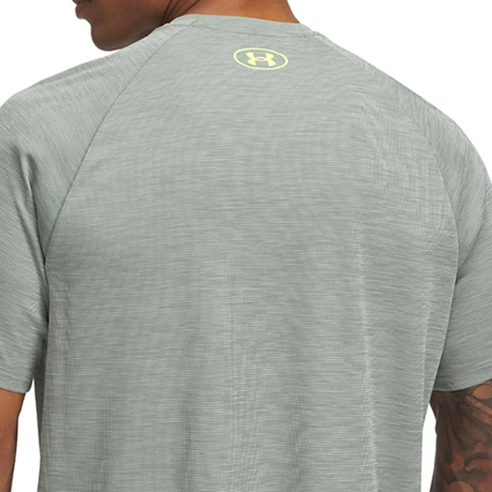 Мужская тренировочная футболка Under Armour Tech™ Textured — цвет зеленый, размер L (американский размер)