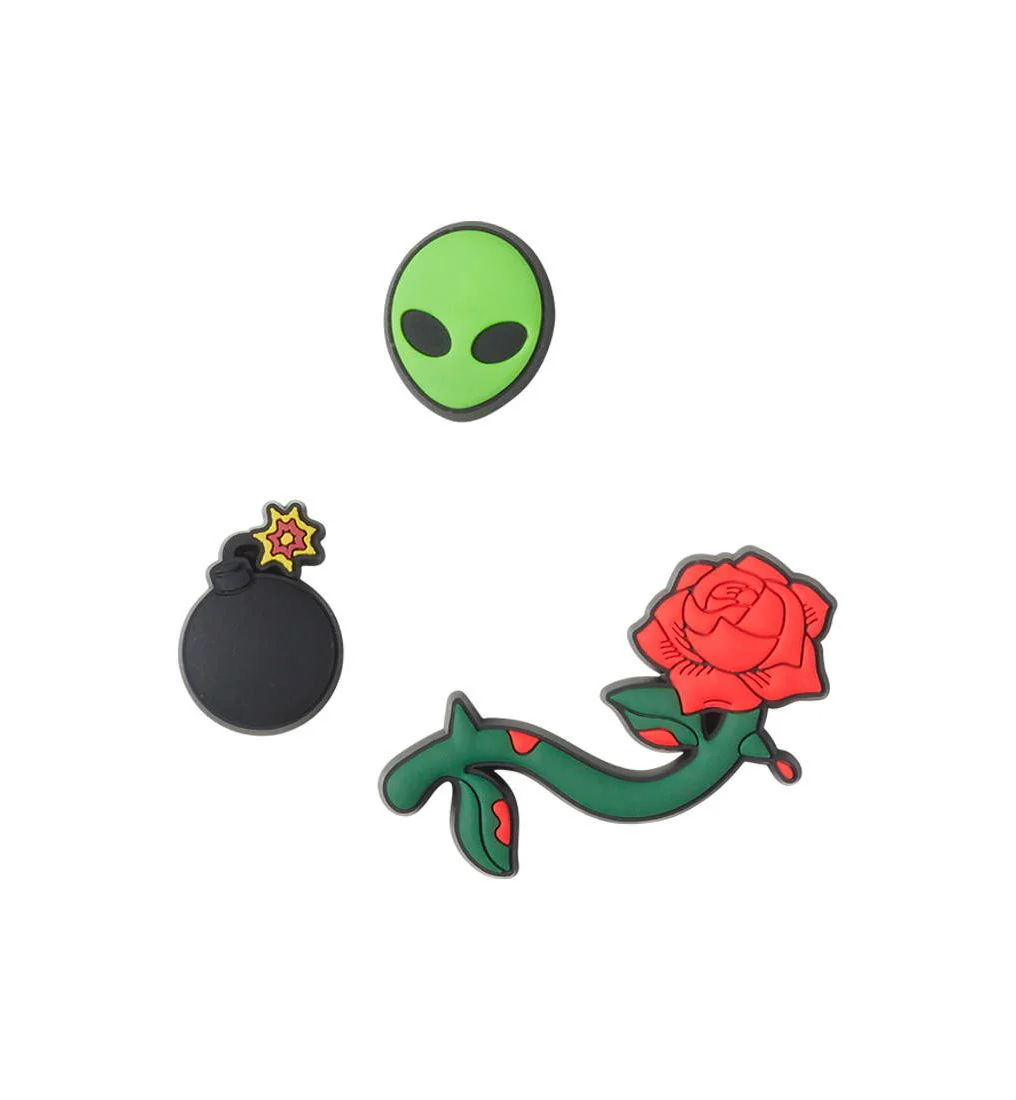 CROCS Jibbitz Bomb Alien (3 Pieces) Shoe Charms - Multi Color - ONE SIZE