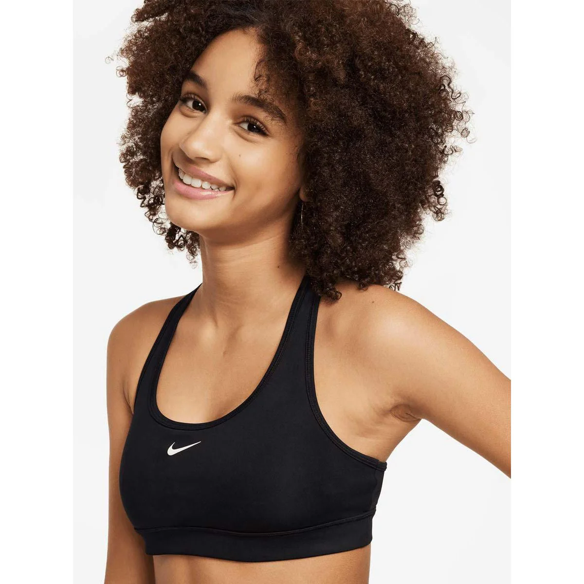 NIKE Swoosh Girls Sports Bra - Black - L (US SIZE)