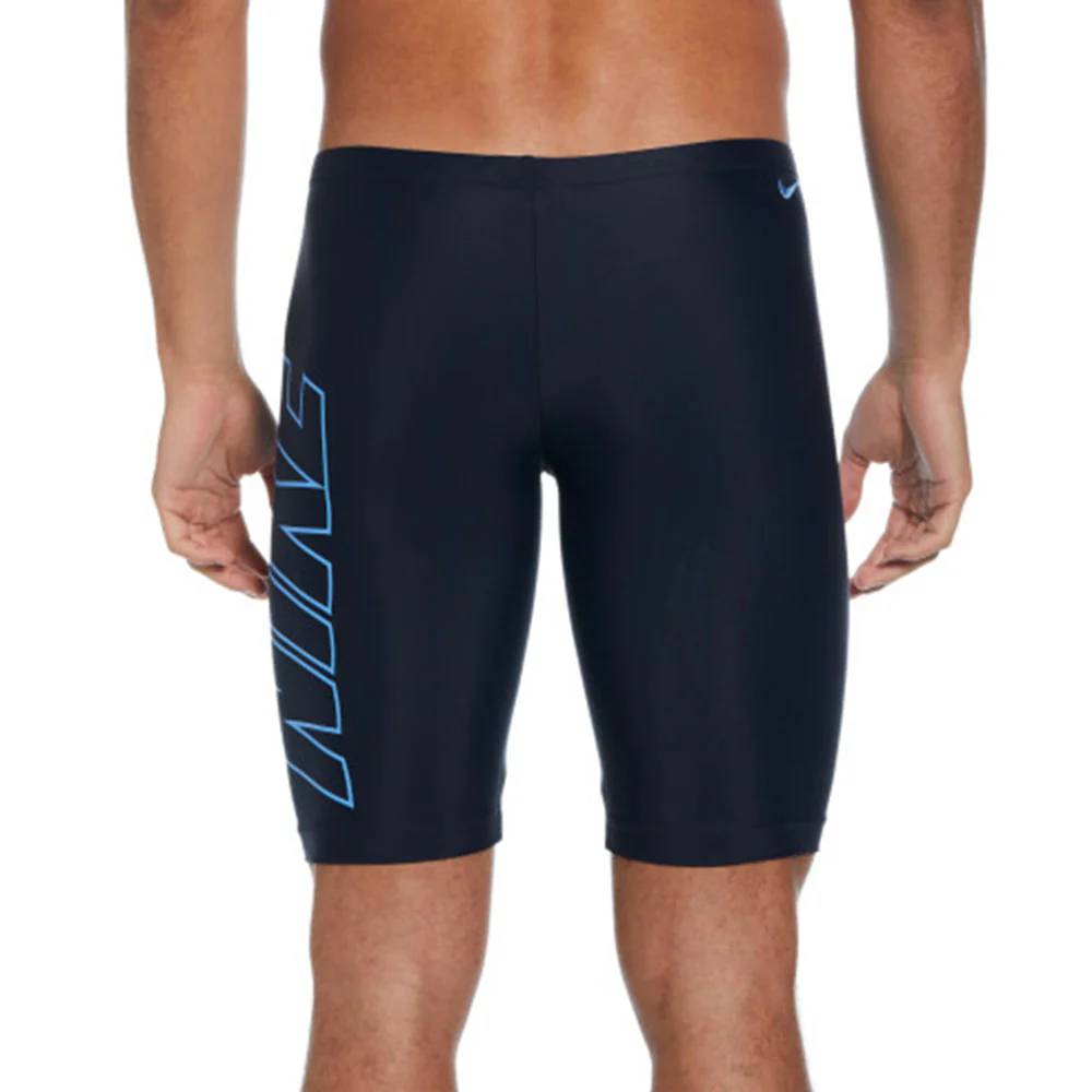 NIKE Embossed Jammer Men's Swim Shorts - Black - L (US SIZE)