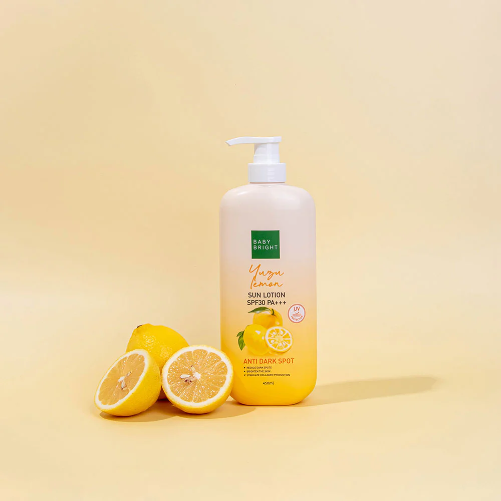 Солнцезащитное средство детские придающий сияние Yuzu Lemon Sun Lotion 30 PA+++ 450 мл