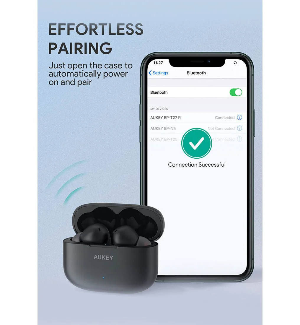 AUKEY EP-T27 Wireless Earphone - Black - ONE SIZE