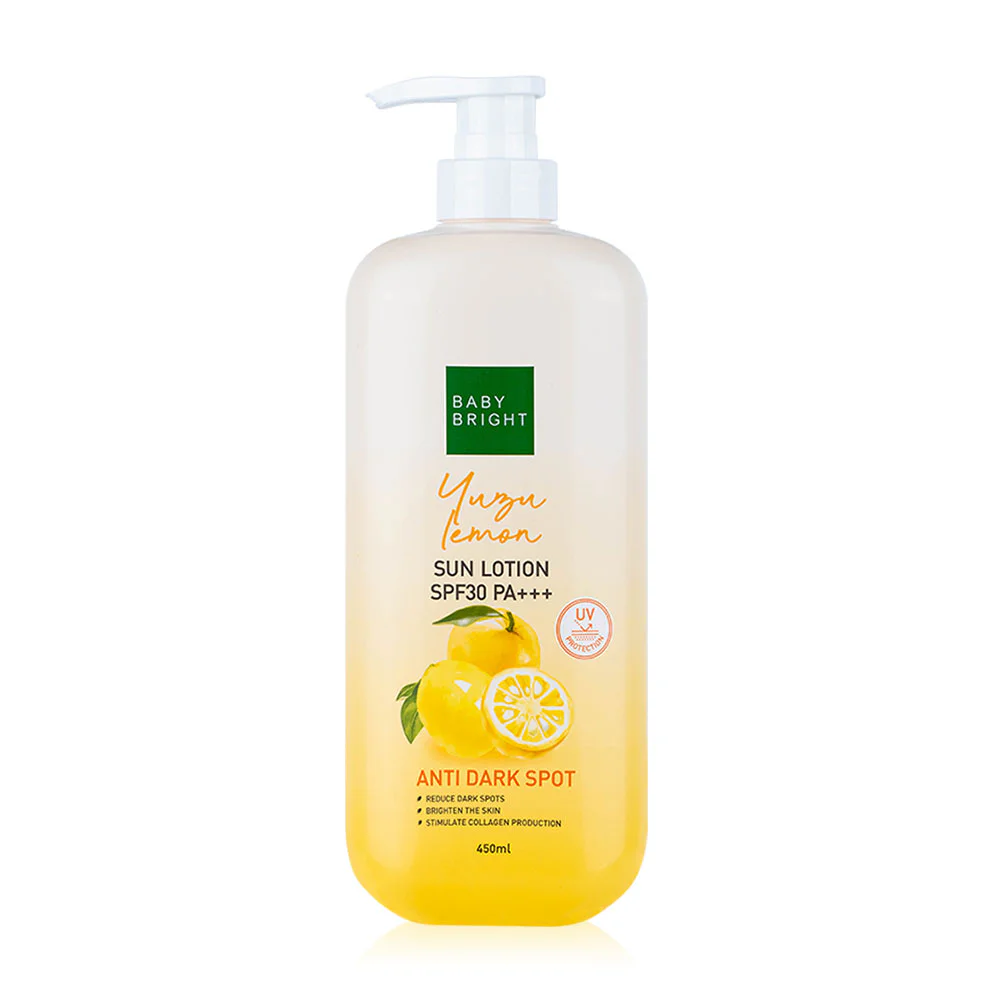 Солнцезащитное средство детские придающий сияние Yuzu Lemon Sun Lotion 30 PA+++ 450 мл